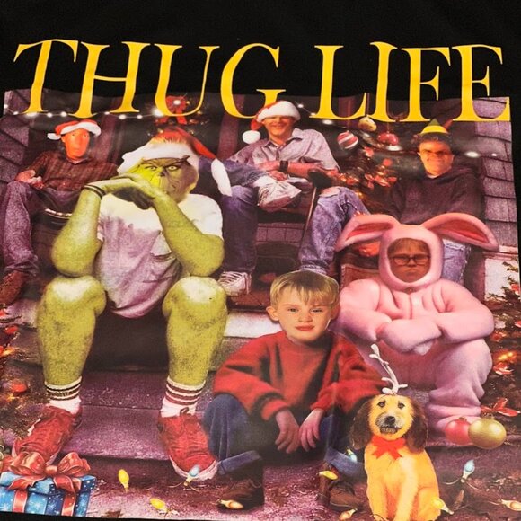 90s Christmas Thug Life TShirt - Unisex Small Nostalgia 90s NWT - Picture 1 of 8